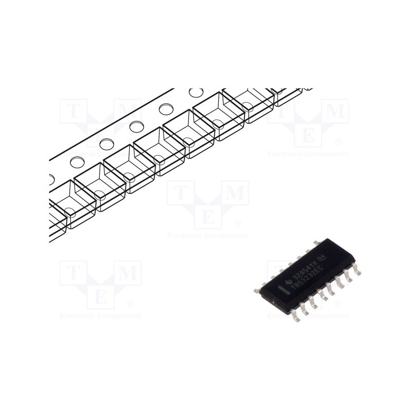 1 pcs x TEXAS INSTRUMENTS - TRS3232ECDR - IC: interface, receiver,line driver, RS232, 250kbps, SOIC16