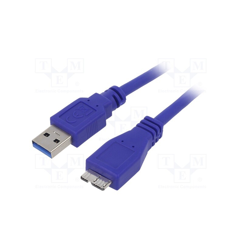 1 pcs x GEMBIRD - CCP-MUSB3-AMBM-6 - Cable, USB 3.0, USB A plug,USB B micro plug, 1.8m, blue