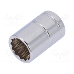 1 pcs x Workpro - W074058 - Socket, 12-angles,socket spanner, 1/4', Chrom-vanadium steel
