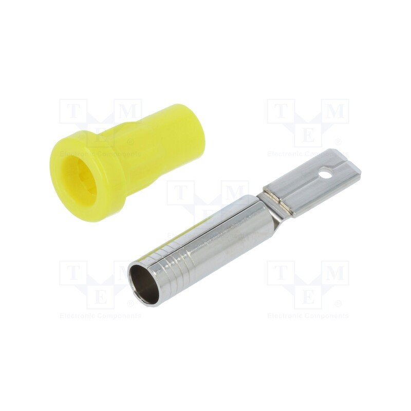 1 pcs x STu00c4UBLI - 23.1015-24 - Socket, 4mm banana, 25A, 30VAC, 60VDC, yellow, nickel plated, 6.8mm