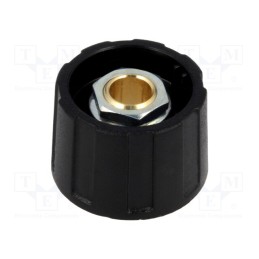 1 pcs x OKW - A2523060 - Knob, without pointer, ABS, Øshaft: 6mm, Ø23x15.5mm, black, A2523
