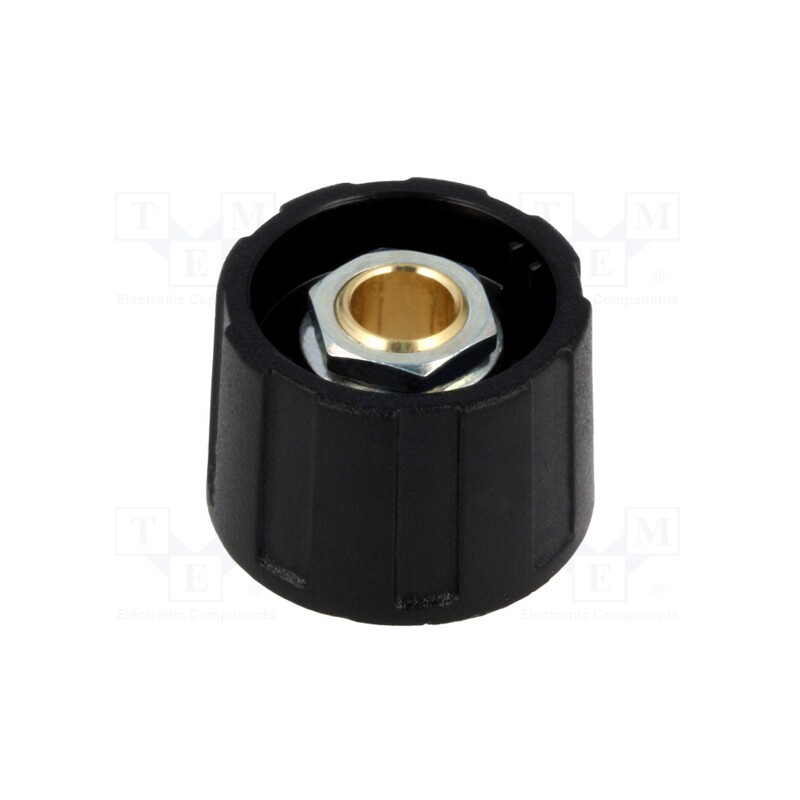 1 pcs x OKW - A2523060 - Knob, without pointer, ABS, Øshaft: 6mm, Ø23x15.5mm, black, A2523