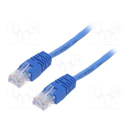 1 pcs x GEMBIRD - PP12-1M/B - Patch cord, U/UTP, 5e, stranded, CCA, PVC, blue, 1m, 26AWG
