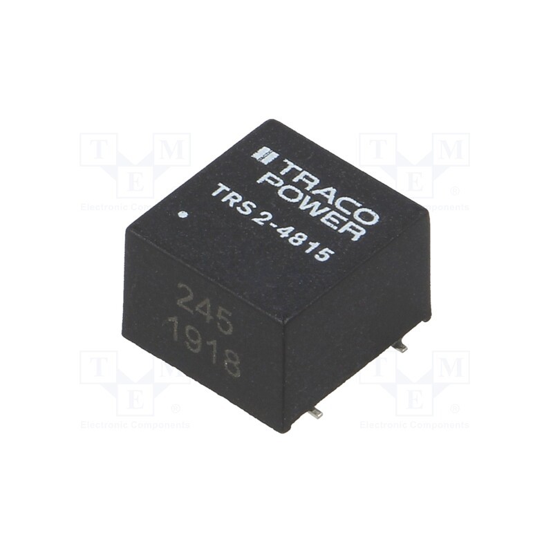 1 pcs x TRACO POWER - TRS 2-4815 - Converter: DC/DC, 2W, Uin: 36÷75V, Uout: 24VDC, Iout: 83mA, SMD, TRS 2