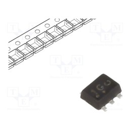 10 pcs x ONSEMI - BC847CDXV6T1G - Transistor: NPN x2, bipolar, 45V, 0.1A, 0.2W, SOT563