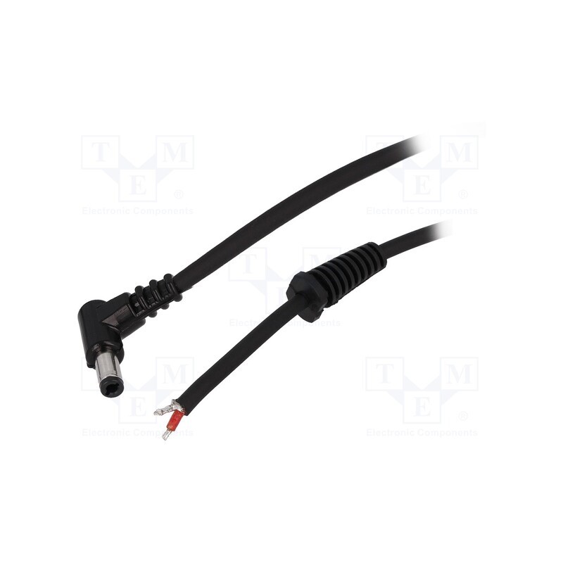 1 pcs x BQ CABLE - DC.CAB.2611.0250 - Cable, 2x1mm2, wires,DC 5,5/2,5 plug, angled, black, 2.5m