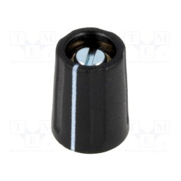 1 pcs x OKW - A2610040 - Knob, with pointer, ABS, Øshaft: 4mm, Ø10.5x14mm, black, A2610