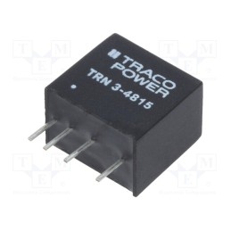1 pcs x TRACO POWER - TRN 3-4815 - Converter: DC/DC, 3W, Uin: 36÷75V, Uout: 24VDC, Iout: 125mA, SIP