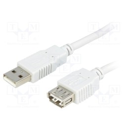 1 pcs x BQ CABLE - BQC-USB2AAF/3 - Cable, USB 2.0, USB A socket,USB A plug, 3m, light grey