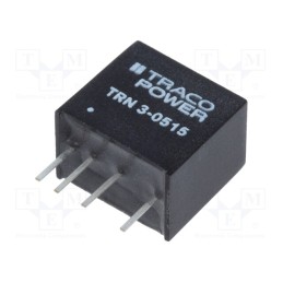 1 pcs x TRACO POWER - TRN 3-0515 - Converter: DC/DC, 3W, Uin: 4.5÷13.2V, Uout: 24VDC, Iout: 125mA, SIP