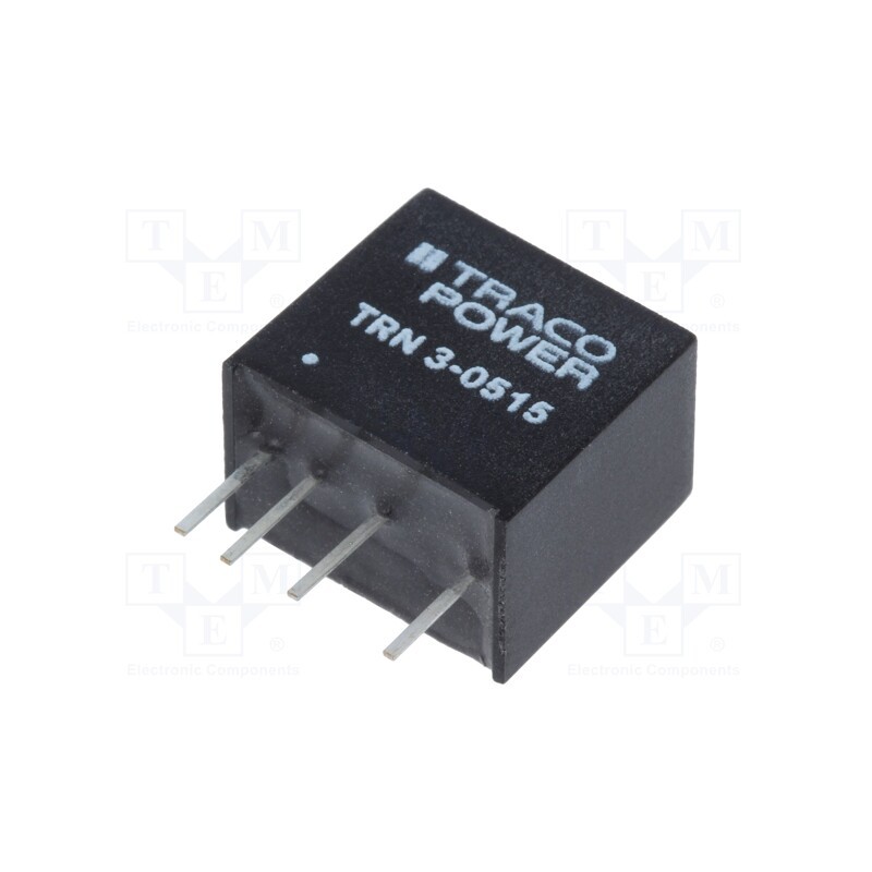 1 pcs x TRACO POWER - TRN 3-0515 - Converter: DC/DC, 3W, Uin: 4.5÷13.2V, Uout: 24VDC, Iout: 125mA, SIP