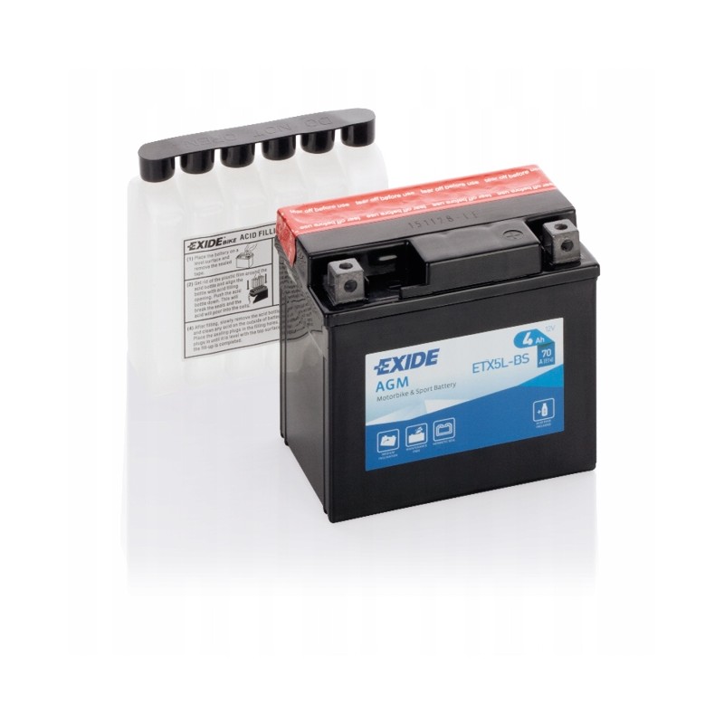 Exide 12v 4ah 70a etx5l bs battery