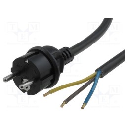 1 pcs x JONEX - S2-3/25/1.8BK - Cable, 3x2.5mm2, CEE 7/7 (E/F) plug,wires, PVC, 1.8m, black, 16A