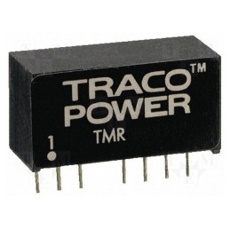 1 pcs x TRACO POWER - TMR 2422 - Converter: DC/DC, 2W, Uin: 18÷36V, Uout: 12VDC, Uout2: -12VDC, SIP8