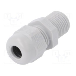 1 pcs x OBO BETTERMANN - V-TEC L PG9 LGR - Cable gland, with long thread, PG9, IP68, polyamide, light grey