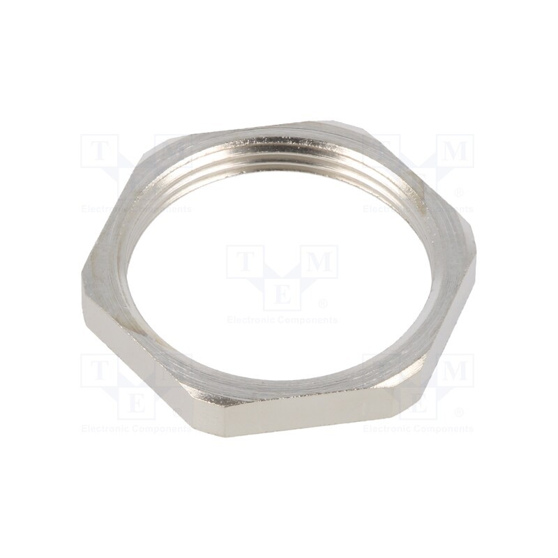 1 pcs x TE Connectivity - EM-LN-M32-MET-A - Nut, M32, brass, 36mm, Thread: metric, Pitch: 1.5, Plating: nickel