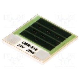 1 pcs x TELPOD - GBR-618-24-20-2 - Resistor: thick film, heating, glued, 28.8Ω, 20W, 12.7x12.7x1mm