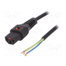 1 pcs x IEC LOCK - IEC-PC1025 - Cable, IEC C13 female,wires, PVC, 2m, with IEC LOCK locking, 10A