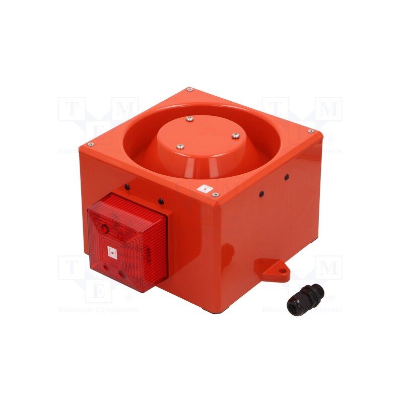 1 pcs x CLIFFORD & SNELL - 204697 - Signaller: lighting-sound, 24VDC, siren,flashing light, red, IP65