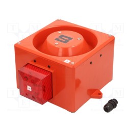 1 pcs x CLIFFORD & SNELL - 204735 - Signaller: lighting-sound, 230VAC, siren,flashing light, red