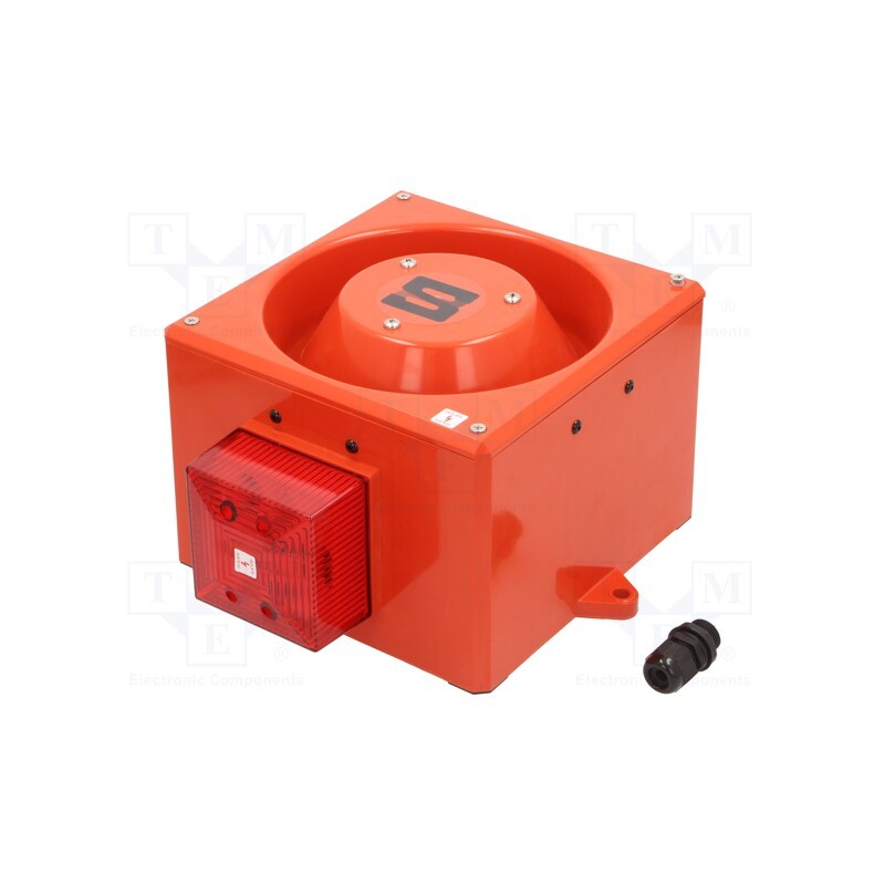 1 pcs x CLIFFORD & SNELL - 204735 - Signaller: lighting-sound, 230VAC, siren,flashing light, red