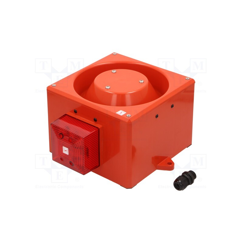 1 pcs x CLIFFORD & SNELL - 204738 - Signaller: lighting-sound, 230VAC, siren,flashing light, red