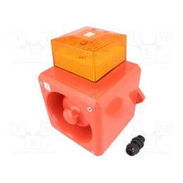 1 pcs x CLIFFORD & SNELL - 204815 - Signaller: lighting-sound, 24VDC, siren,flashing light, amber