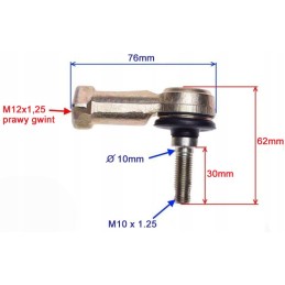 Steering rod end quad atv internal gw p