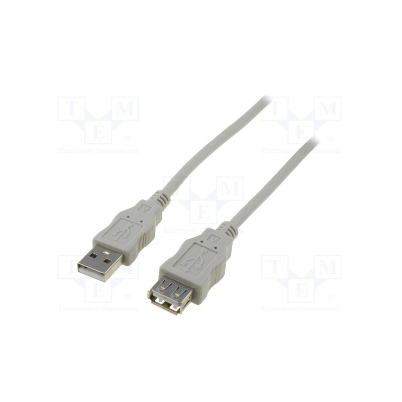 1 pcs x DIGITUS - AK-300202-018-E - Cable, USB 2.0, USB A socket,USB A plug, nickel plated, 1.8m