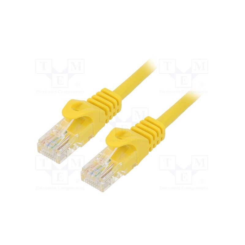 1 pcs x GEMBIRD - PP6U-0.25M/Y - Patch cord, U/UTP, 6, stranded, CCA, PVC, yellow, 0.25m, 26AWG