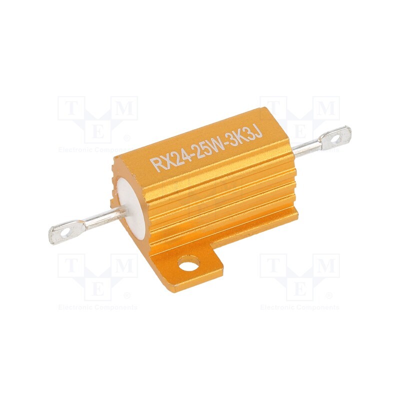 1 pcs x SR PASSIVES - AHP25W-3K3J - Resistor: wire-wound, with heatsink, 3.3kΩ, 25W, ±5%, 30ppm/°C