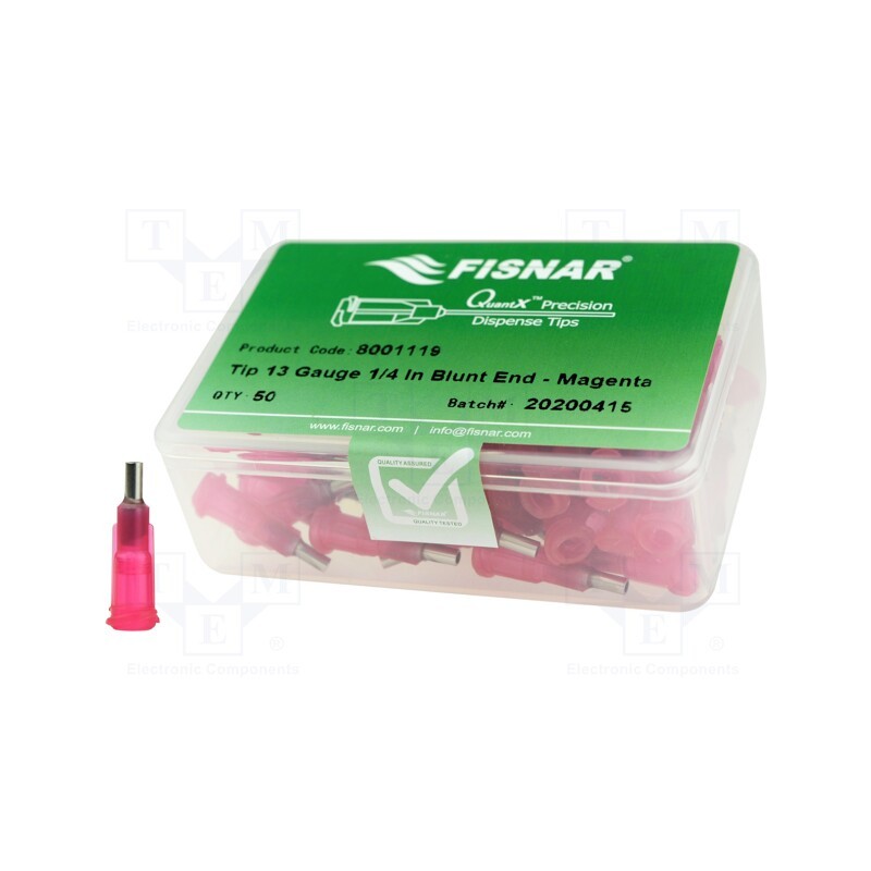 10 pcs x FISNAR - 8001119 - Needle: steel, 0.25', Size: 13, straight, 1.78mm