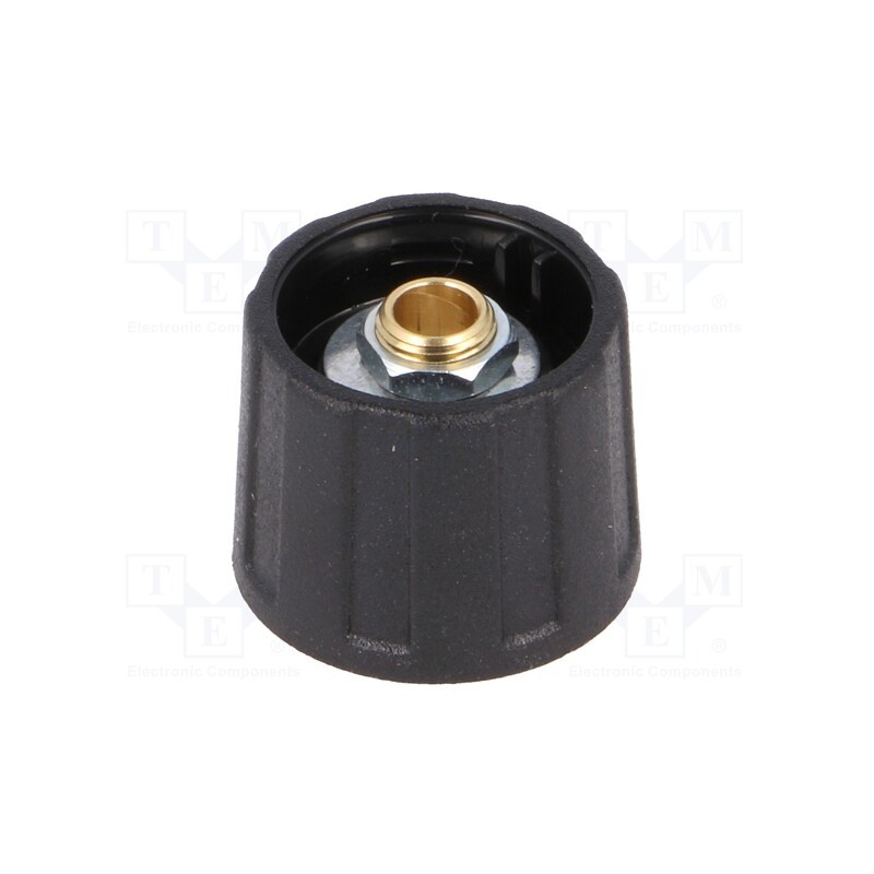 1 pcs x OKW - A2520060 - Knob, without pointer, ABS, Øshaft: 6mm, Ø20x15.5mm, black, A2520