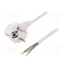 1 pcs x PLASTROL - W-97167 - Cable, 3G1mm2, CEE 7/7 (E/F) plug angled,wires,SCHUKO plug, PVC
