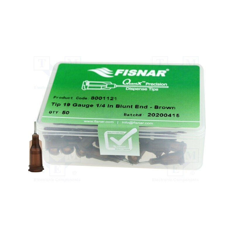 10 pcs x FISNAR - 8001121 - Needle: steel, 0.25', Size: 19, straight, 0.7mm, Mounting: Luer Lock