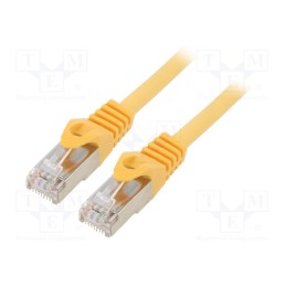 1 pcs x GEMBIRD - PP6A-LSZHCU-Y-1M - Patch cord, S/FTP, 6a, solid, Cu, LSZH, yellow, 1m, 27AWG, Cablexpert