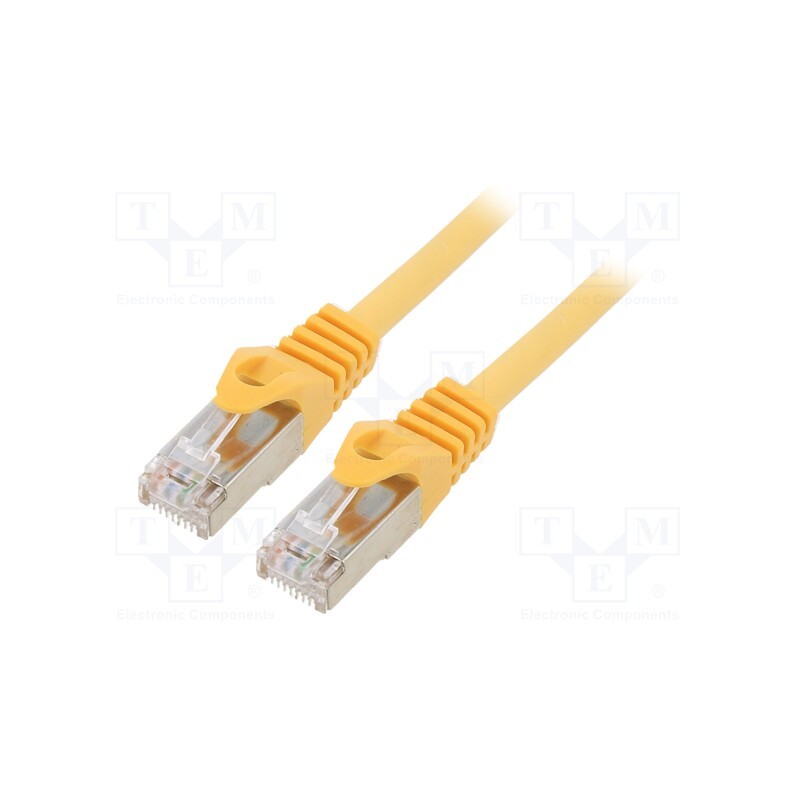 1 pcs x GEMBIRD - PP6A-LSZHCU-Y-1M - Patch cord, S/FTP, 6a, solid, Cu, LSZH, yellow, 1m, 27AWG, Cablexpert