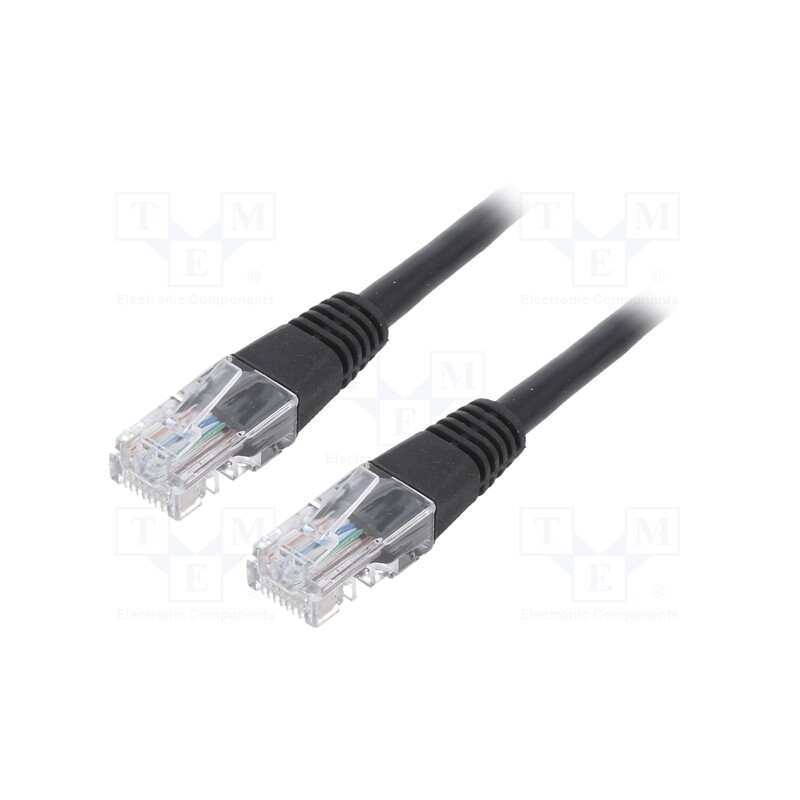 1 pcs x GEMBIRD - PP12-2M/BK - Patch cord, U/UTP, 5e, stranded, CCA, PVC, black, 2m, 26AWG