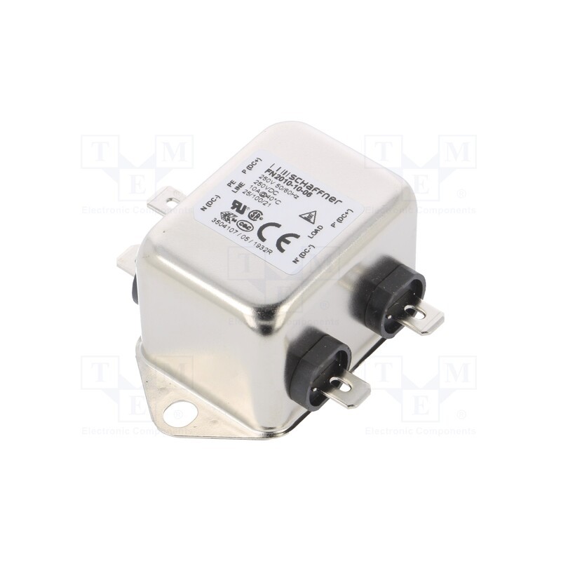 1 pcs x SCHAFFNER - FN2010-10-06 - Filter: anti-interference, single-phase, 250VAC, Cx: 100nF, 1MΩ