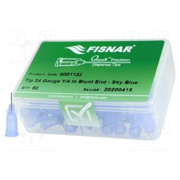 10 pcs x FISNAR - 8001122 - Needle: steel, 0.25', Size: 24, straight, 0.31mm, Body: light-blue
