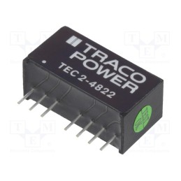 1 pcs x TRACO POWER - TEC 2-4822 - Converter: DC/DC, 2W, Uin: 36÷75V, Uout: 12VDC, Uout2: -12VDC, SIP8