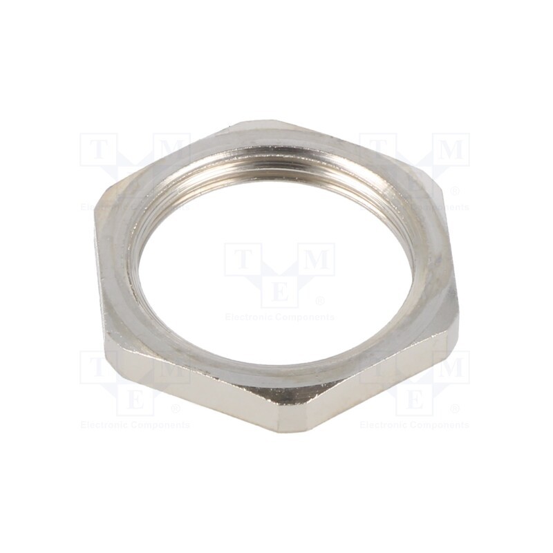 1 pcs x TE Connectivity - EM-LN-M25-MET-A - Nut, M25, brass, 30mm, Thread: metric, Pitch: 1.5, Plating: nickel