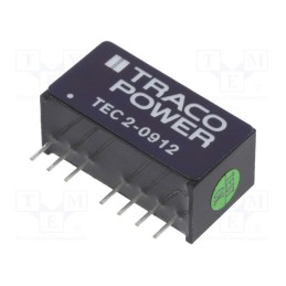 1 pcs x TRACO POWER - TEC 2-0912 - Converter: DC/DC, 2W, Uin: 4.5÷13.2V, Uout: 12VDC, Iout: 167mA, SIP8