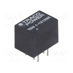 1 pcs x TRACO POWER - TDN 1-1210WI - Converter: DC/DC, 1W, Uin: 4.5÷18V, Uout: 3.3VDC, Iout: 300mA, DIP