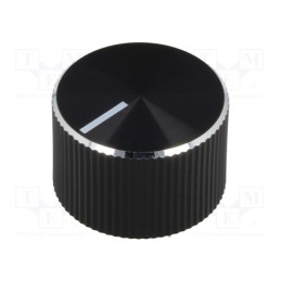 1 pcs x OKW - A1418260 - Knob, with pointer, aluminium,plastic, Øshaft: 6mm, Ø18.6x12mm