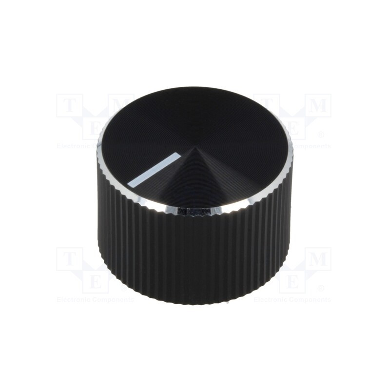 1 pcs x OKW - A1418260 - Knob, with pointer, aluminium,plastic, Øshaft: 6mm, Ø18.6x12mm