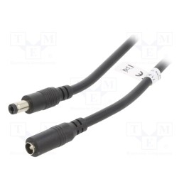 1 pcs x Goobay - 71401 - Cable, DC 5,5/2,5 plug,DC 5,5/2,5 socket, black, 3m, Shape: round