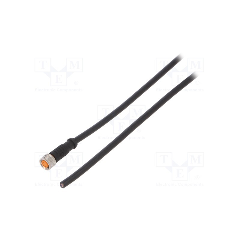 1 pcs x LUTRONIC - 0800 04 002 5M - Connection lead, M8, PIN: 4, straight, 5m, plug, 50VAC, 4A, -25÷80°C