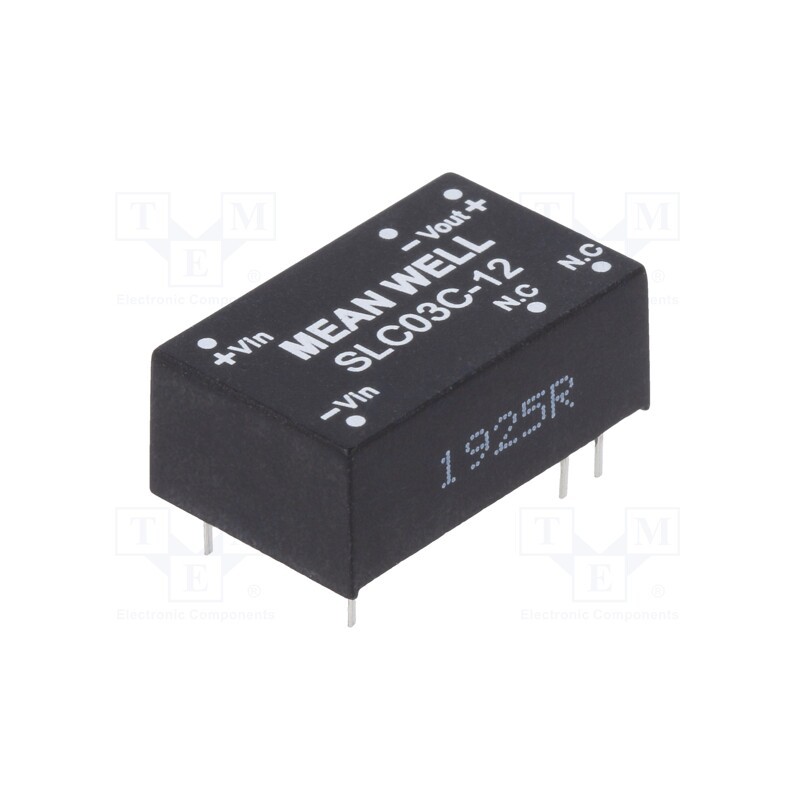 1 pcs x MEAN WELL - SLC03C-12 - Converter: DC/DC, 3W, Uin: 36÷75V, Uout: 12VDC, Iout: 250mA, DIP16