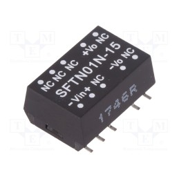 1 pcs x MEAN WELL - SFTN01N-15 - Converter: DC/DC, 1W, Uin: 21.6÷26.4V, Uout: 15VDC, Iout: 67mA, SMD